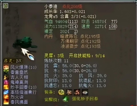 大话2敏魔带什么宝宝好